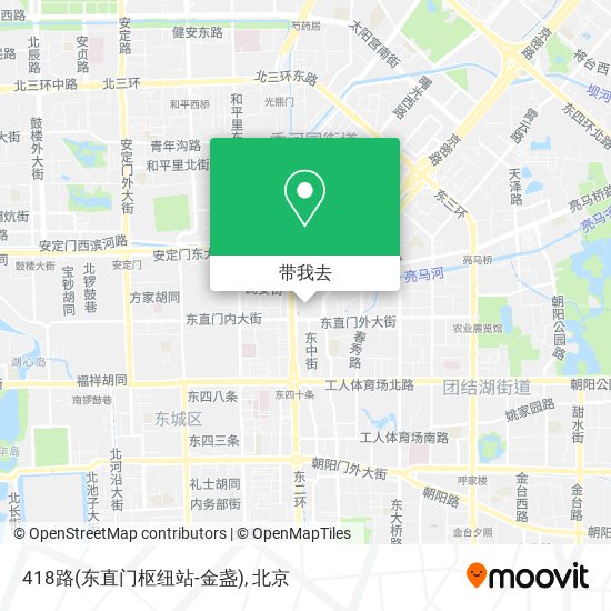 418路(东直门枢纽站-金盏)地图