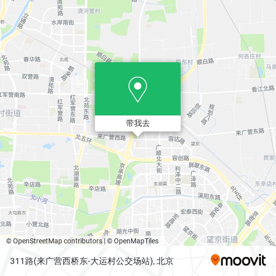 311路(来广营西桥东-大运村公交场站)地图