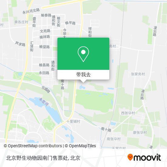 北京野生动物园南门售票处地图