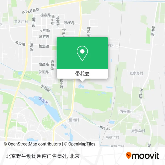 北京野生动物园南门售票处地图
