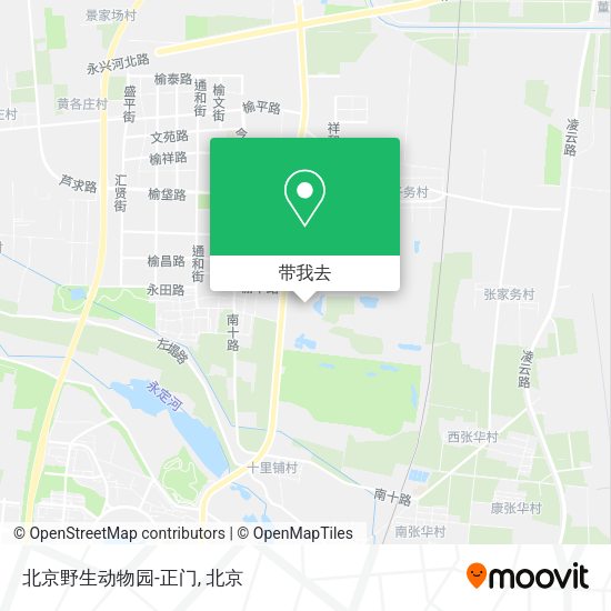 北京野生动物园-正门地图