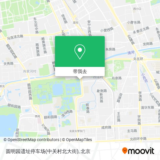 圆明园遗址停车场(中关村北大街)地图