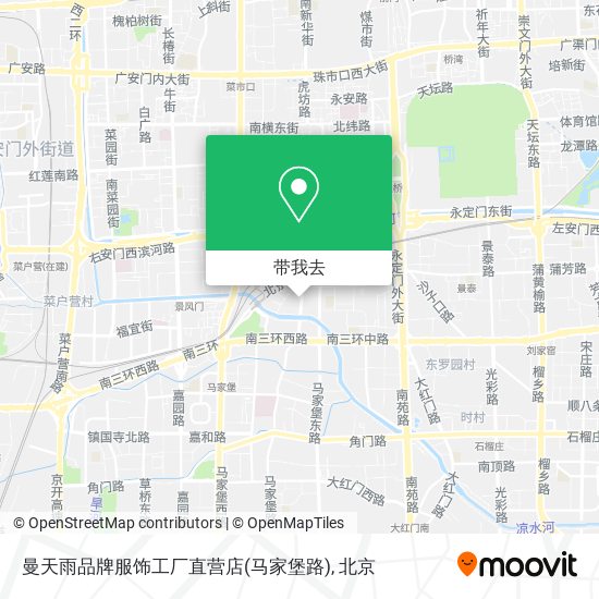 曼天雨品牌服饰工厂直营店(马家堡路)地图