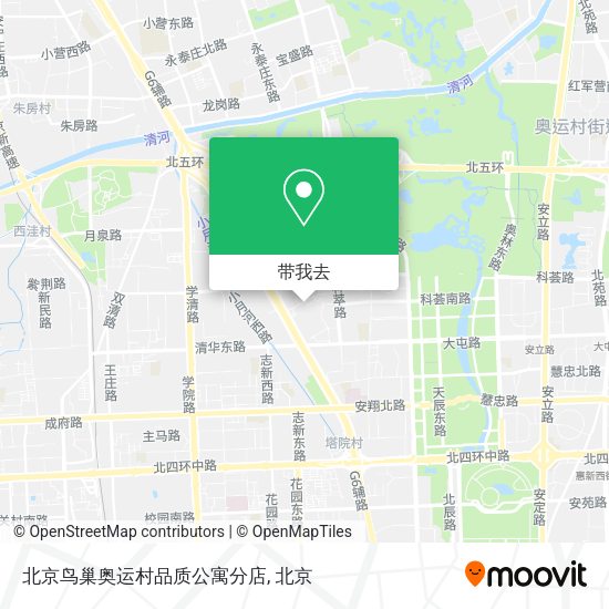 北京鸟巢奥运村品质公寓分店地图