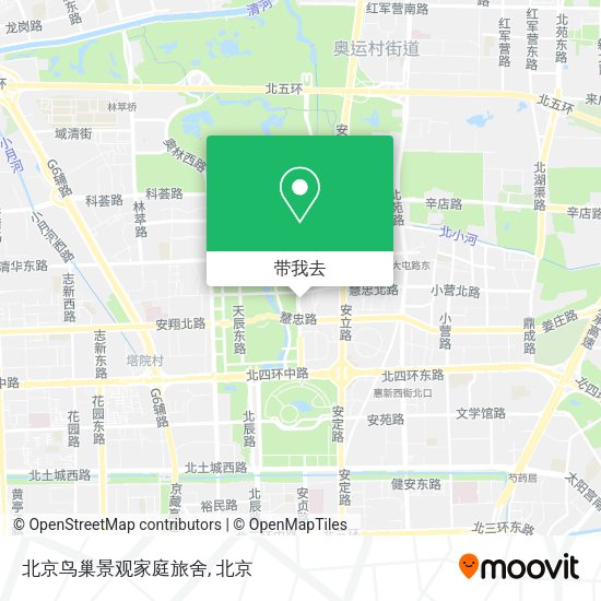 北京鸟巢景观家庭旅舍地图