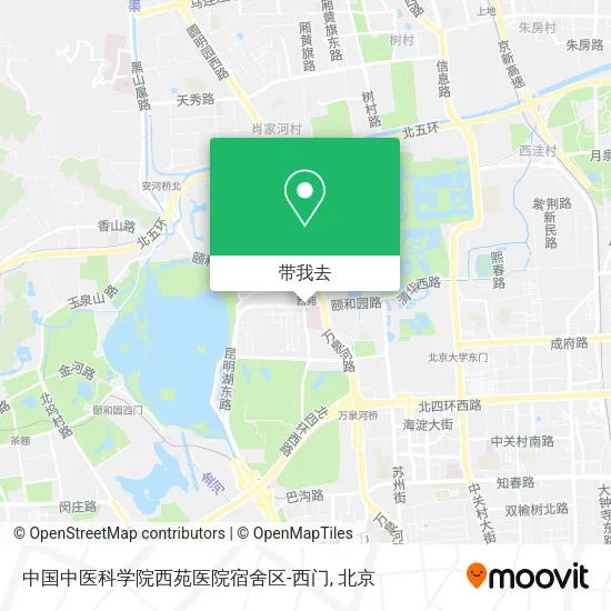 中国中医科学院西苑医院宿舍区-西门地图
