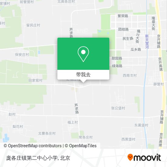 庞各庄镇第二中心小学地图