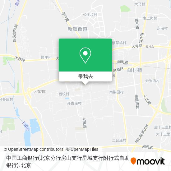 中国工商银行(北京分行房山支行星城支行附行式自助银行)地图