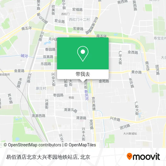 易佰酒店北京大兴枣园地铁站店地图