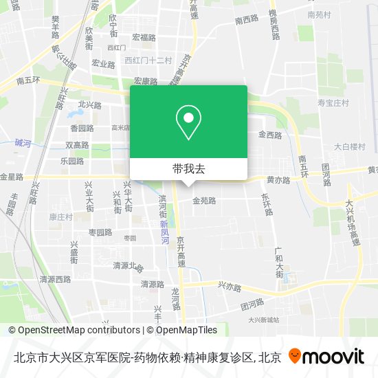 北京市大兴区京军医院-药物依赖·精神康复诊区地图