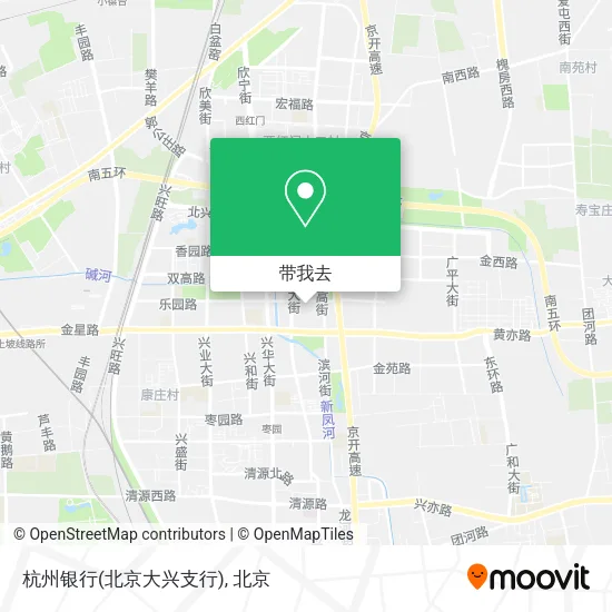 杭州银行(北京大兴支行)地图