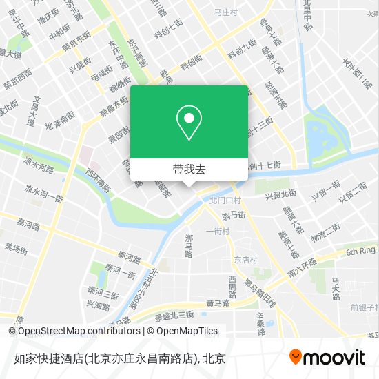如家快捷酒店(北京亦庄永昌南路店)地图