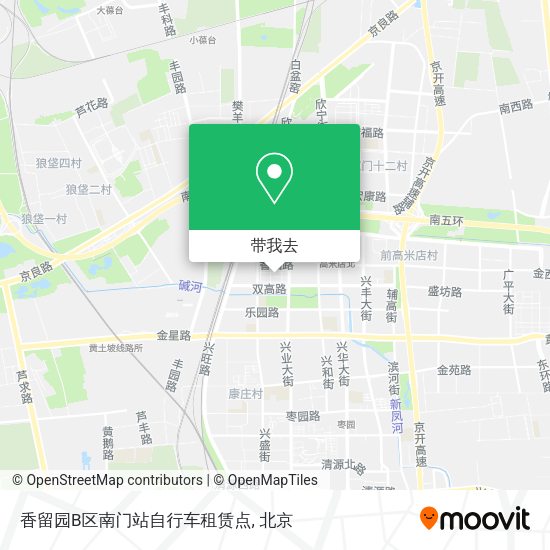 香留园B区南门站自行车租赁点地图