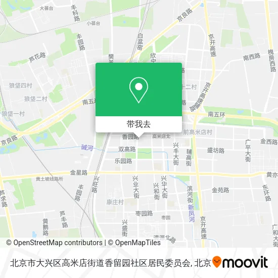 北京市大兴区高米店街道香留园社区居民委员会地图