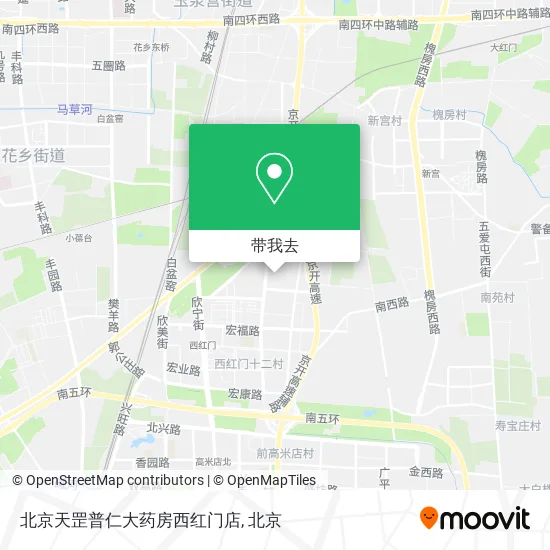 北京天罡普仁大药房西红门店地图
