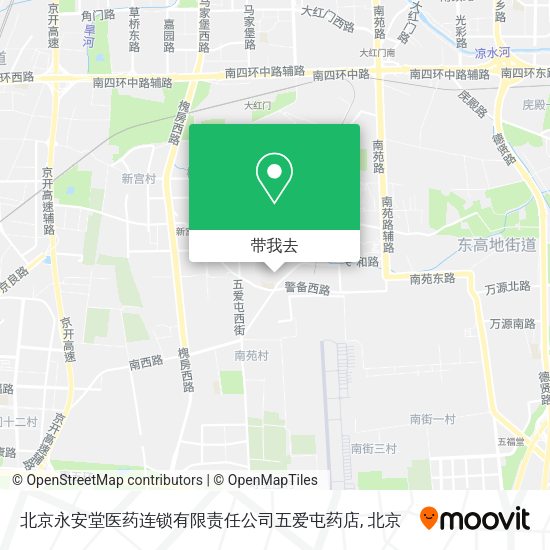 北京永安堂医药连锁有限责任公司五爱屯药店地图