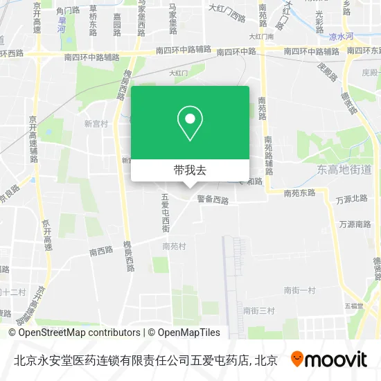 北京永安堂医药连锁有限责任公司五爱屯药店地图