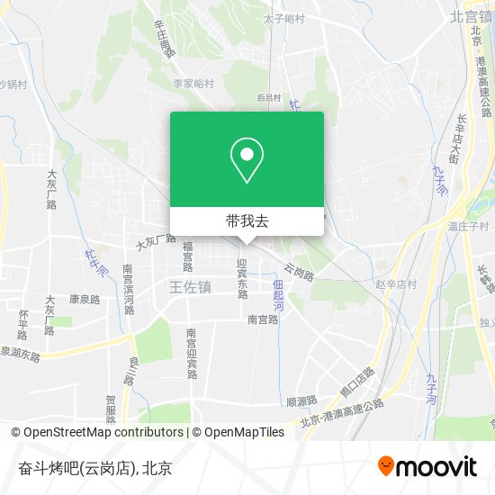 奋斗烤吧(云岗店)地图