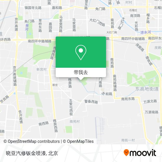 晓亚汽修钣金喷漆地图