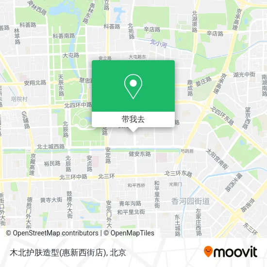 木北护肤造型(惠新西街店)地图
