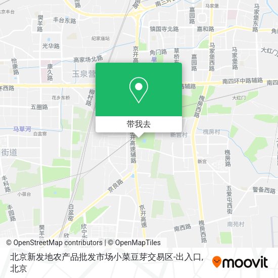 北京新发地农产品批发市场小菜豆芽交易区-出入口地图