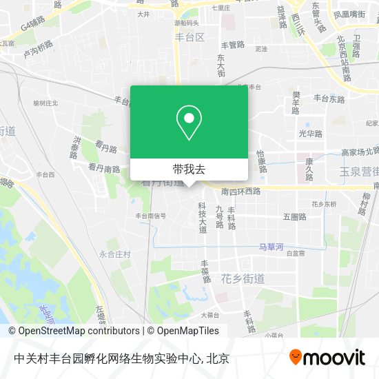 中关村丰台园孵化网络生物实验中心地图