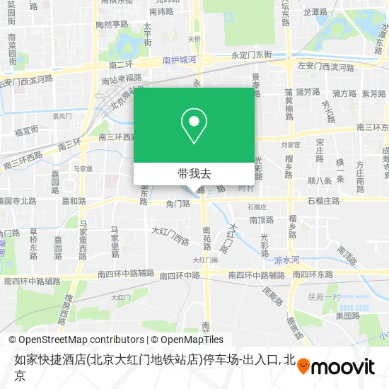 如家快捷酒店(北京大红门地铁站店)停车场-出入口地图