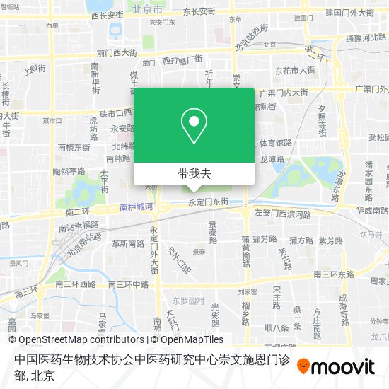 中国医药生物技术协会中医药研究中心崇文施恩门诊部地图