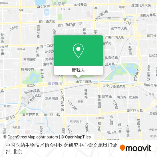 中国医药生物技术协会中医药研究中心崇文施恩门诊部地图