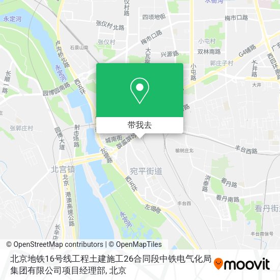 北京地铁16号线工程土建施工26合同段中铁电气化局集团有限公司项目经理部地图