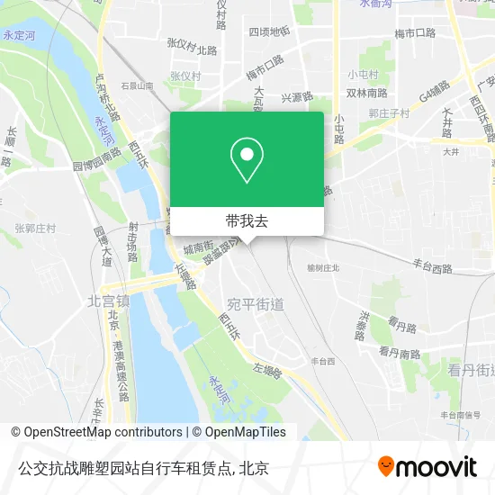 公交抗战雕塑园站自行车租赁点地图