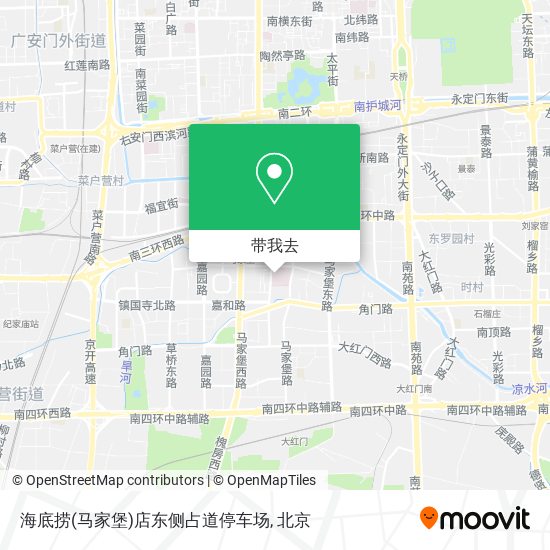 海底捞(马家堡)店东侧占道停车场地图