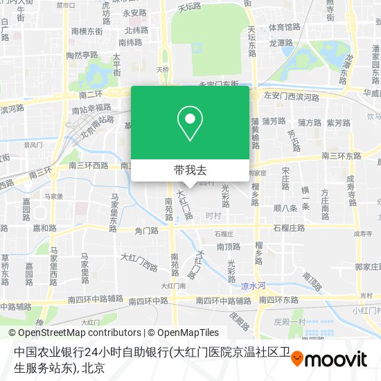 中国农业银行24小时自助银行(大红门医院京温社区卫生服务站东)地图
