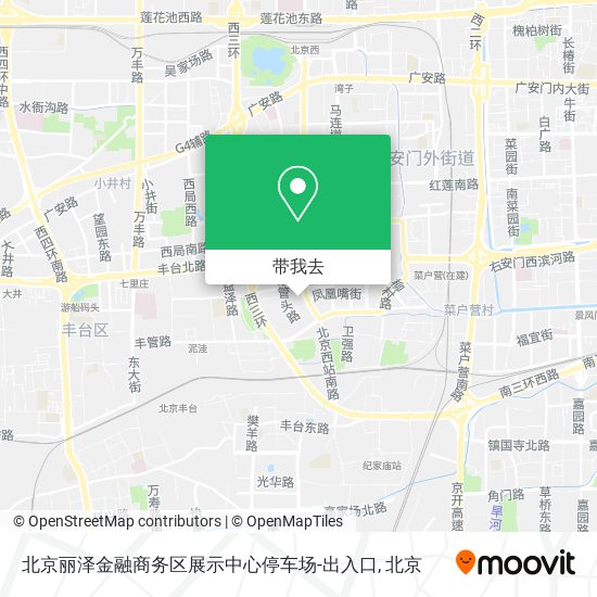 北京丽泽金融商务区展示中心停车场-出入口地图