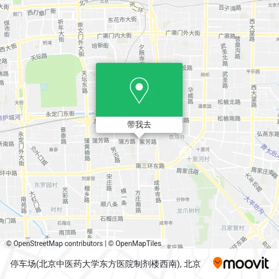 停车场(北京中医药大学东方医院制剂楼西南)地图