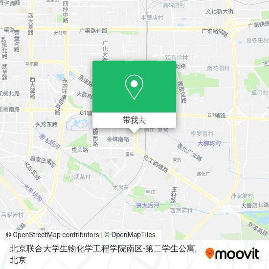 北京联合大学生物化学工程学院南区-第二学生公寓地图
