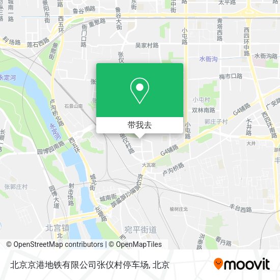 北京京港地铁有限公司张仪村停车场地图