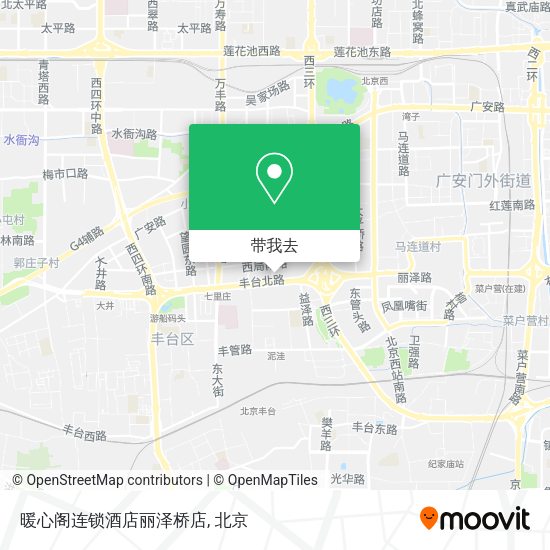 暖心阁连锁酒店丽泽桥店地图