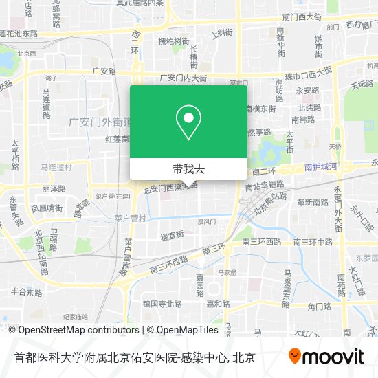 首都医科大学附属北京佑安医院-感染中心地图