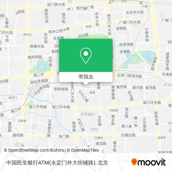 中国民生银行ATM(永定门外大街辅路)地图