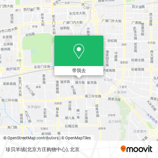 珍贝羊绒(北京方庄购物中心)地图