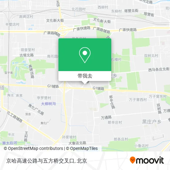 京哈高速公路与五方桥交叉口地图