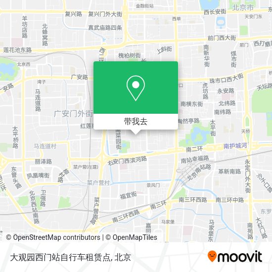 大观园西门站自行车租赁点地图