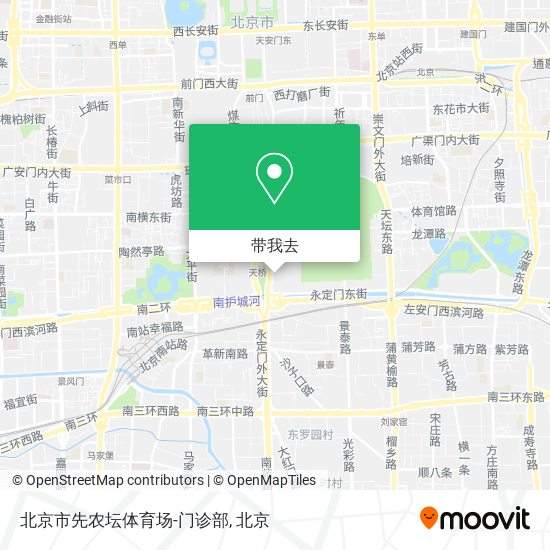 北京市先农坛体育场-门诊部地图