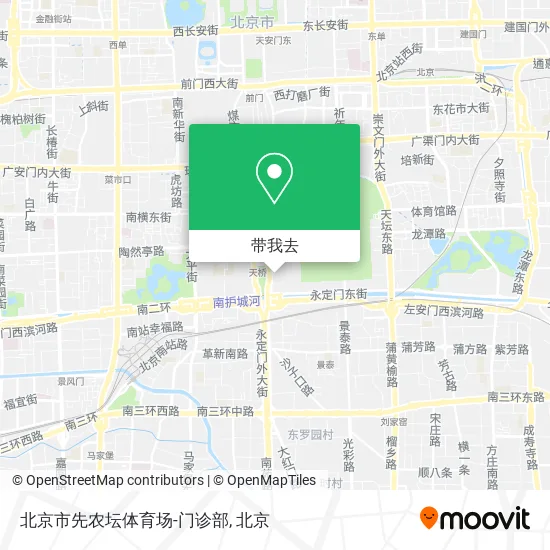 北京市先农坛体育场-门诊部地图