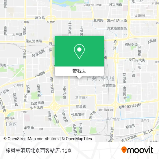 橡树林酒店北京西客站店地图