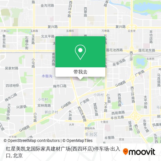红星美凯龙国际家具建材广场(西四环店)停车场-出入口地图