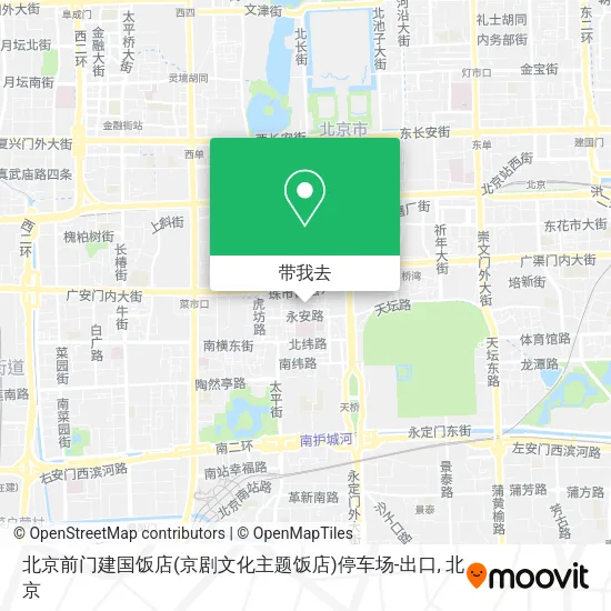北京前门建国饭店(京剧文化主题饭店)停车场-出口地图