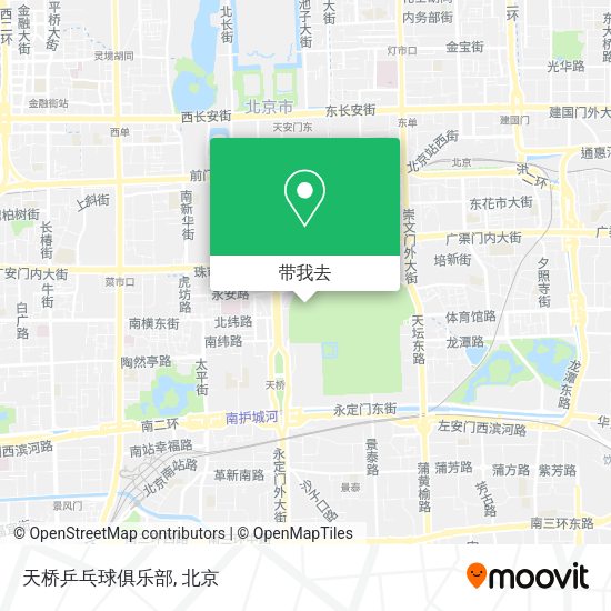 天桥乒乓球俱乐部地图