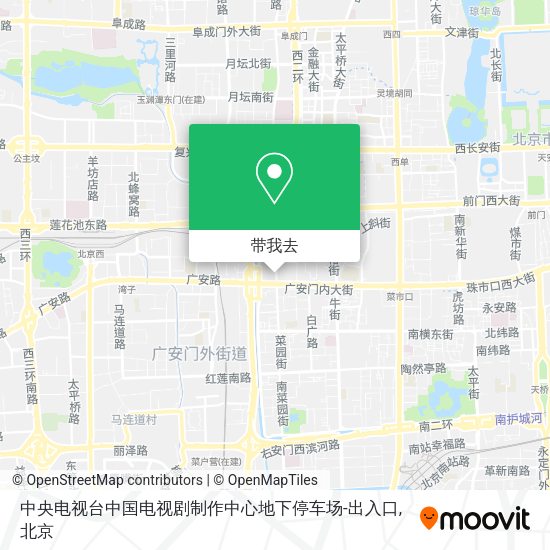 中央电视台中国电视剧制作中心地下停车场-出入口地图